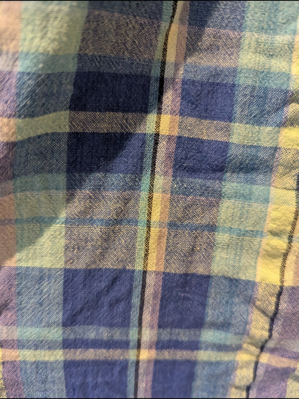 Vintage 90s Blue Plaid Midi Maxi Button Front Cotton Dress Cottagecore Country S - Picture 7 of 13